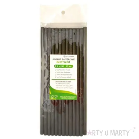 slomki proste eko czarne kemis 24 cm 25 szt