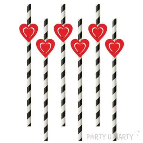 slomki serca 19 5 cm czarne w paski 6 szt