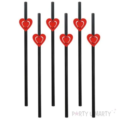 slomki serca 24 cm czarne 6 szt