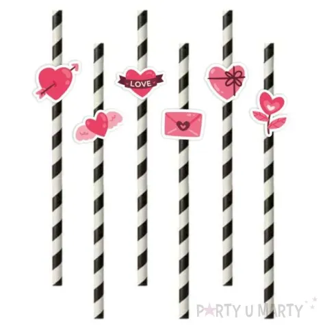 slomki serca dla zakochanych mix w paski 6 szt