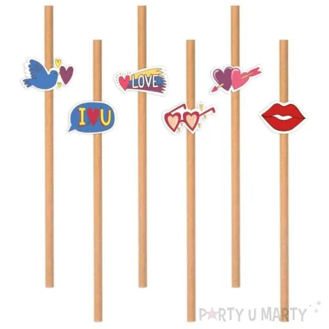 slomki serca i usta mix bezowy kraftowe eko 6 szt