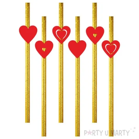 slomki serca mix czerwone 19 5 cm zlote 6 szt