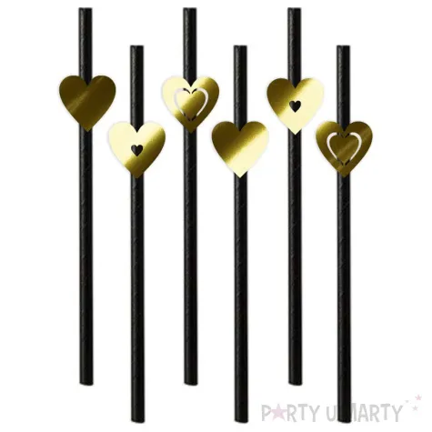 slomki serca mix zlote 19 5 cm czarne 6 szt