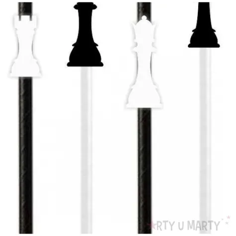 slomki szachy czarno biale 19 5 cm 6 szt