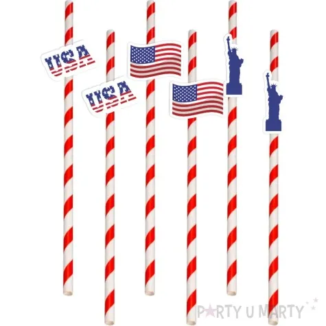 slomki usa statua wolnosci bialo czerwone 19 5 cm 6 szt