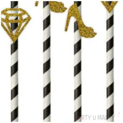 slomki wieczor panienski mix zloty brokat 19 5 cm 6 szt