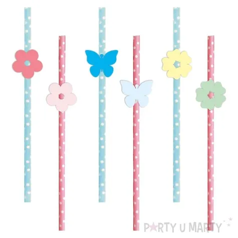 slomki wiosna kwiatki i motylki mix pastel 19 5 cm 6 szt