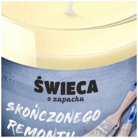 smieszny prezent upominek swieca zapachowa w szkle zapach skonczonego remontu