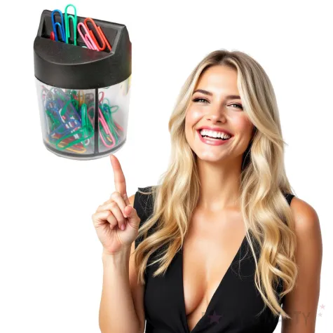 spinacze w pudelku magnetycznym kolorowe titanum 28 mm 100 szt