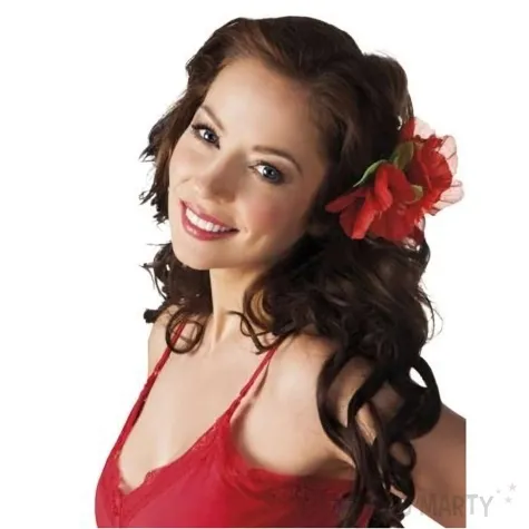 spinka do wlosow kwiat hibiskusa czerwony partytino