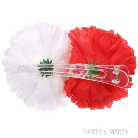 spinka do wlosow kwiaty polska bialy czerwony godan