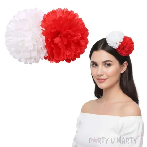 spinka do wlosow kwiaty polska bialy czerwony godan