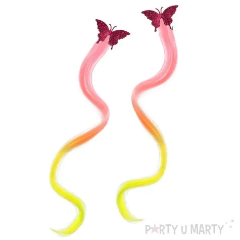 spinki pasemka motylki rozowo zolty arpex