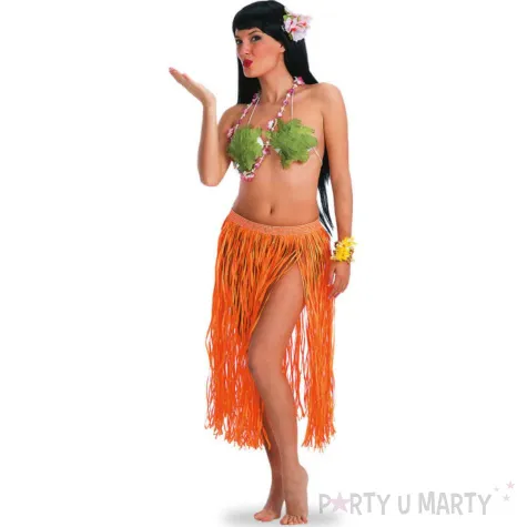 spodnica hawajska dluga pomaranczowa carnival toys 70 cm