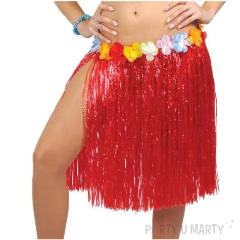 spodnica hawajska krotka czerwona guirca 50 cm