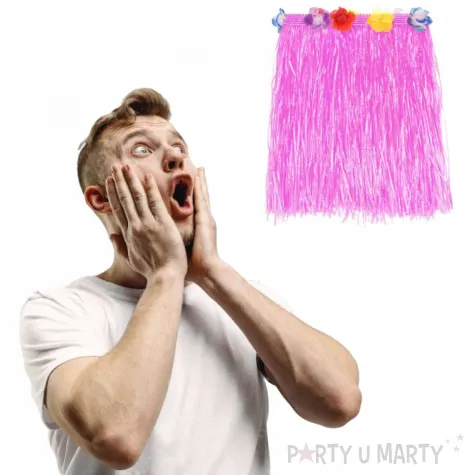 spodnica hawajska rozowa partytino 40 cm