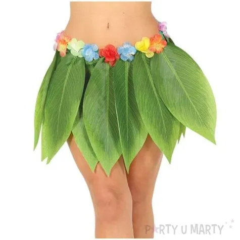 spodnica hawajska z lisci zielona guirca 38 cm