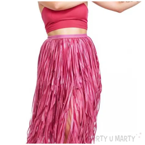 spodnica rafia hawajska rozowy partydeco 77 cm