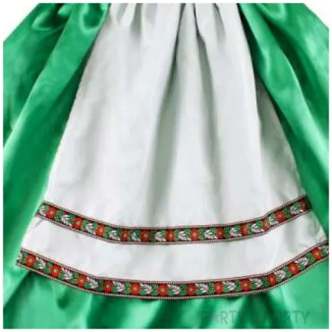 spodniczka goralka w fartuszku zielona kraszek 110 116