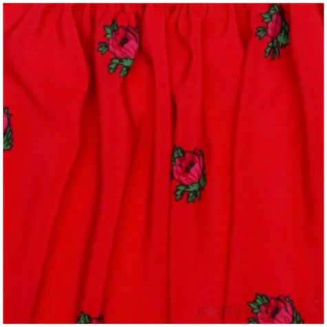 spodniczka ludowe kwiaty czerwona kraszek 134 140