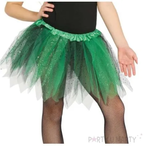 spodniczka tutu classic shine czarno zielona guirca 31 cm