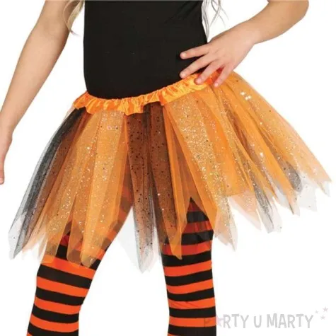 spodniczka tutu classic shine pomaranczowo czarna guirca 31 cm