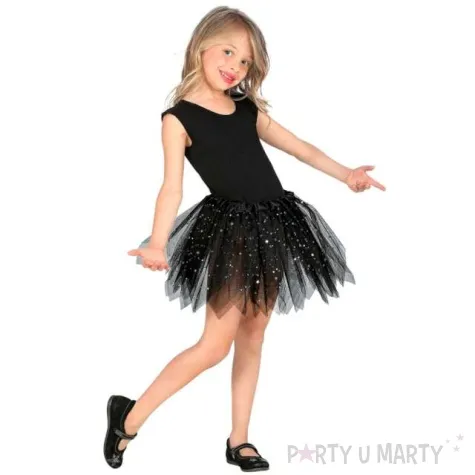 spodniczka tutu dziecieca czarna z gwiazdkami widmann