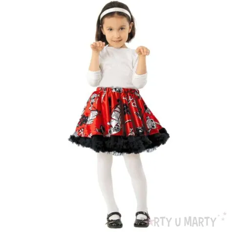 spodniczka tutu tiulowa piratka czarno czerwona kraszek 98 104