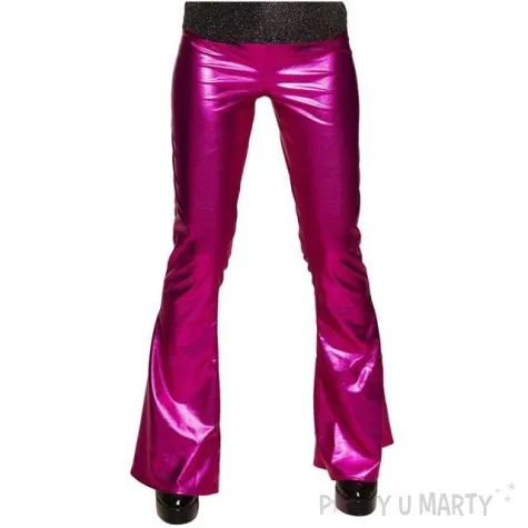 spodnie party dzwony disco rozowe boland rozm m