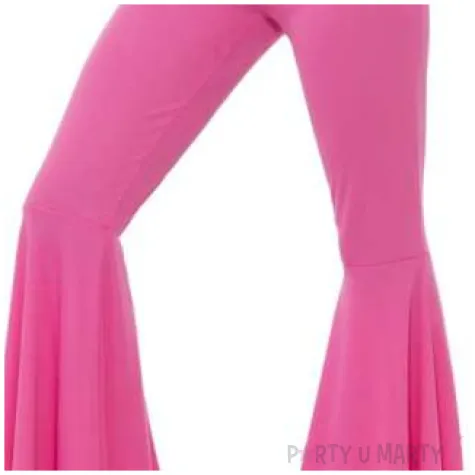 spodnie party dzwony disco rozowe smiffys rozm l