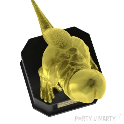 statuetka penisozaur urodzinowe trofeum zloty 17 cm