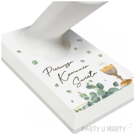 stojaczek z dlugopisem komunia swieta eukaliptus z hostia