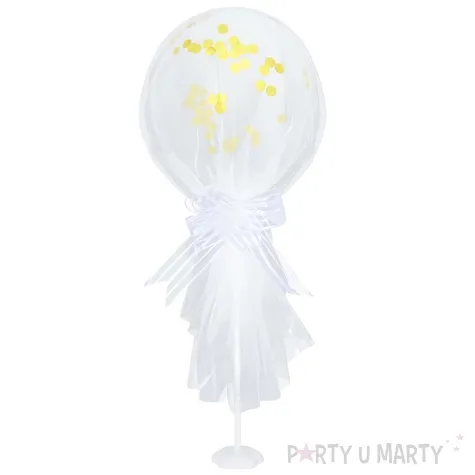 stojak balon konfetti w tiulu bialy partypal 68 cm