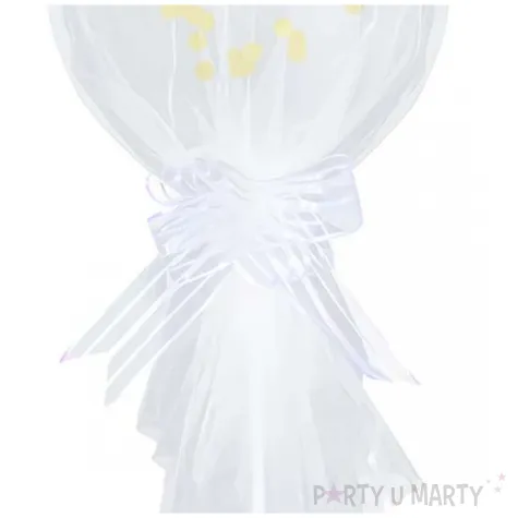 stojak balon konfetti w tiulu bialy partypal 68 cm