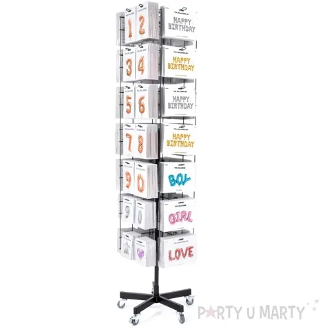 stojak do balonow obrotowy na kolkach bialy partydeco 191 cm