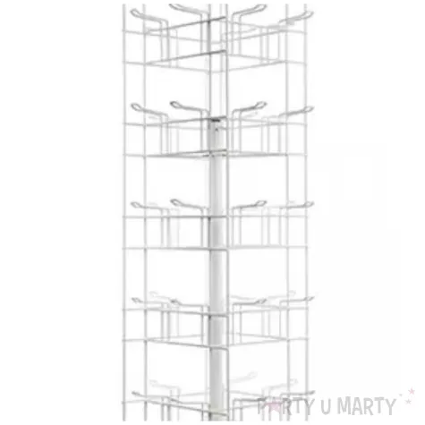 stojak do balonow obrotowy na kolkach bialy partydeco 191 cm