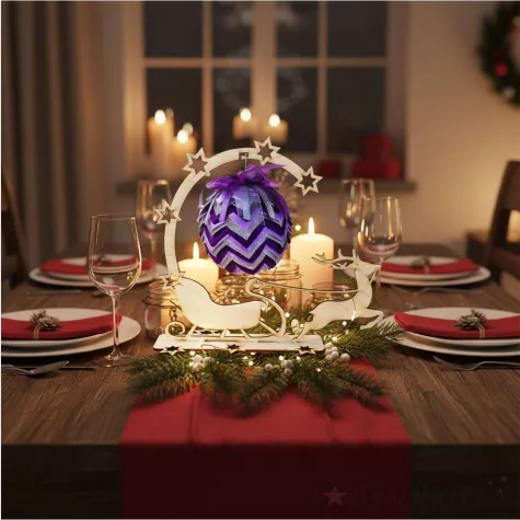 stojak na bombke sanie z reniferem 25 cm