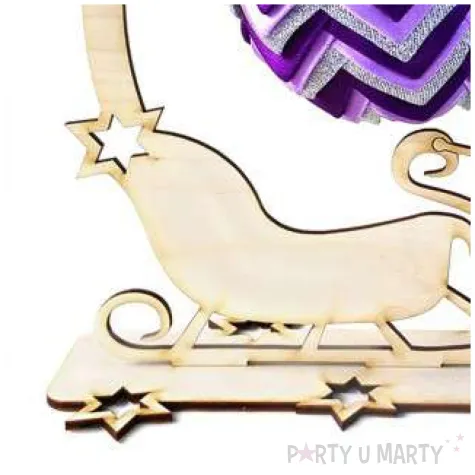 stojak na bombke sanie z reniferem 25 cm