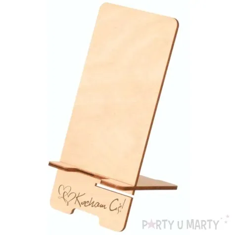 stojak na telefon kocham cie drewno 19x9 cm