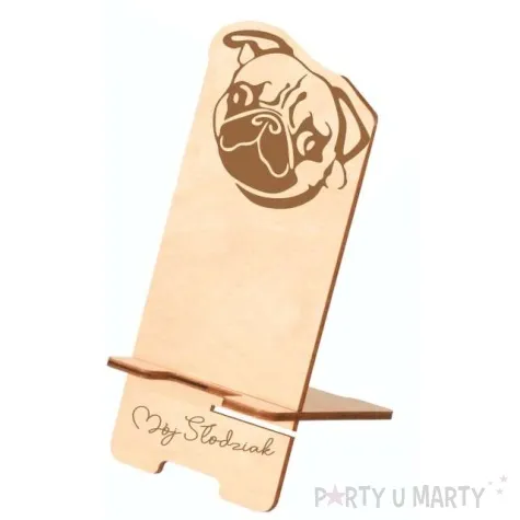 stojak na telefon moj slodziak piesek drewno 19x9 cm