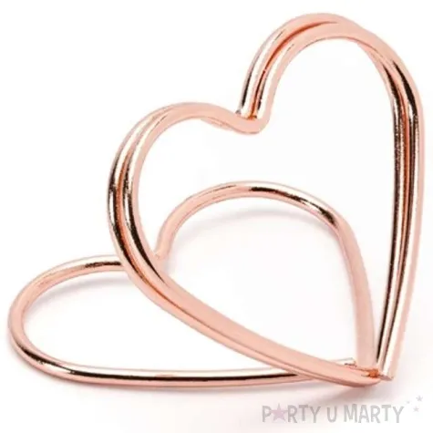 stojak na wizytowki serca rozowe zloto partydeco 2 5 cm 10 szt