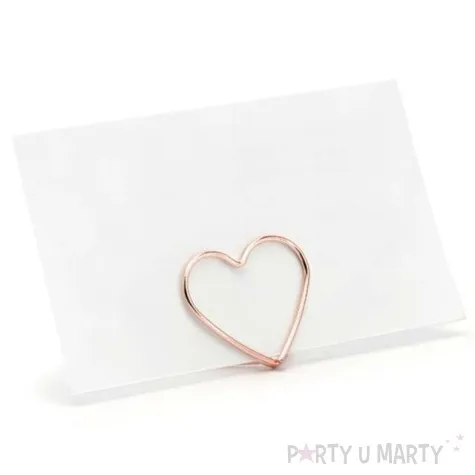 stojak na wizytowki serca rozowe zloto partydeco 2 5 cm 10 szt