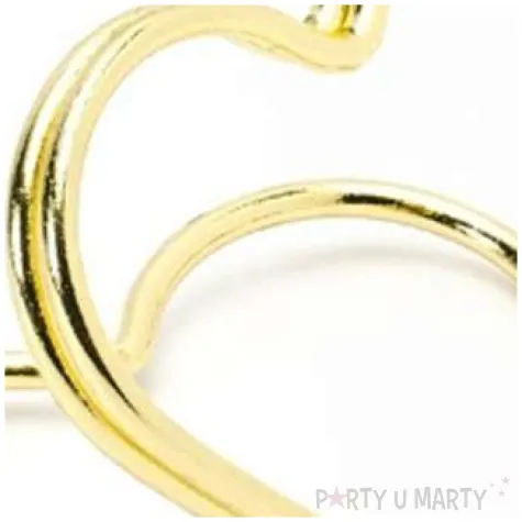 stojak na wizytowki serca zlote partydeco 2 5 cm 10 szt