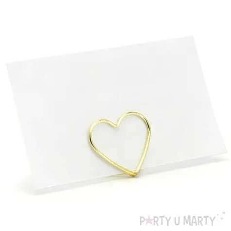 stojak na wizytowki serca zlote partydeco 2 5 cm 10 szt