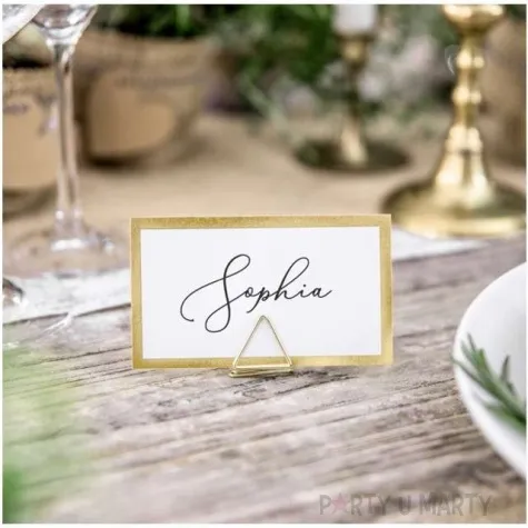 stojak na wizytowki trojkat zloty partydeco 2 3 cm 10 szt