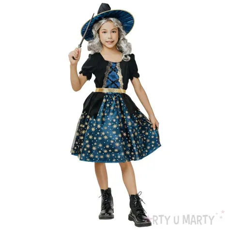 str j dla dziecka wied ma sukienka i kapelusz czarny niebieski godan 130 140