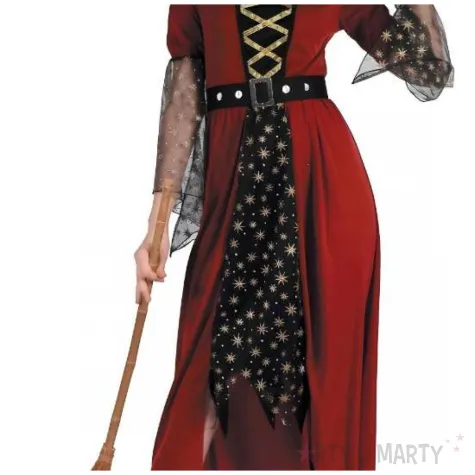 stroj damski czarownica na halloween andrzejki karnawal zestaw sukienka kapelusz pasek rozm m