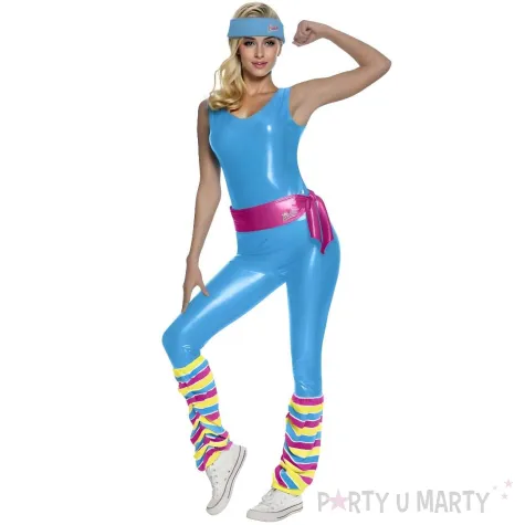 stroj damski lalka barbie zestaw fitness kombinezon opaska pasek ocieplacze rozm l