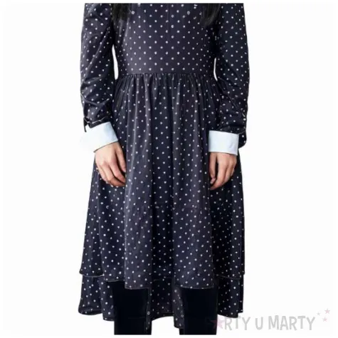 stroj damski na karnawal i halloween gotycka sukienka wednesday addams cosplay rozm s