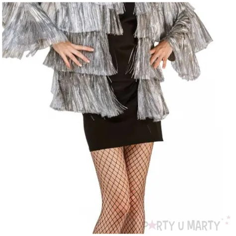 stroj damski na karnawal i sylwestra retro marynarka tinsel vintage srebrny rozm m l xl